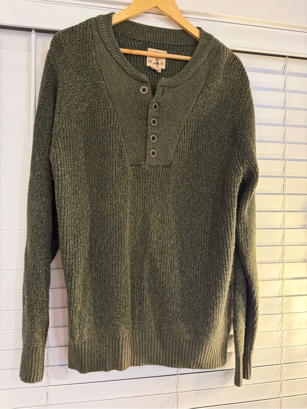 RedHead Olive Crewneck Henley Sweater